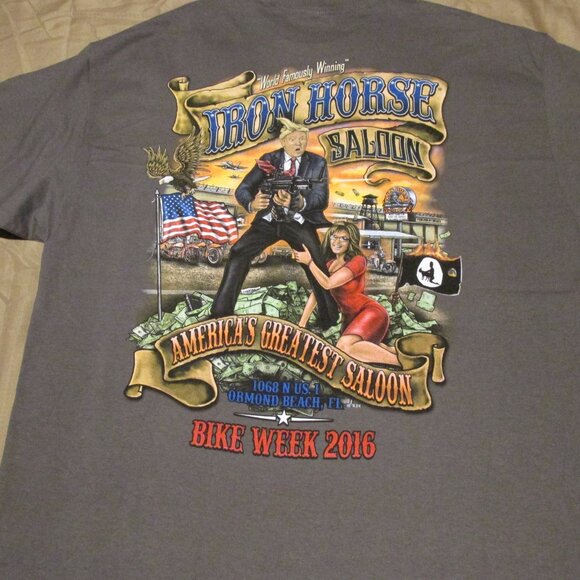 Iron Horse Saloon "Donald Trump" Bike Week 2016 T-Shirt - Picture 4 of 5